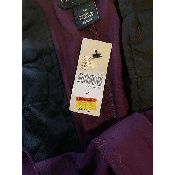 Lane Bryant Bermuda Purple Belted Shorts Pockets NWT size 20 - Picture 8 of 12